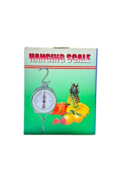 Generic 2. Hanging scales are usually used to weigh objects by hanging them from a hook, rather than placing them on a platform.