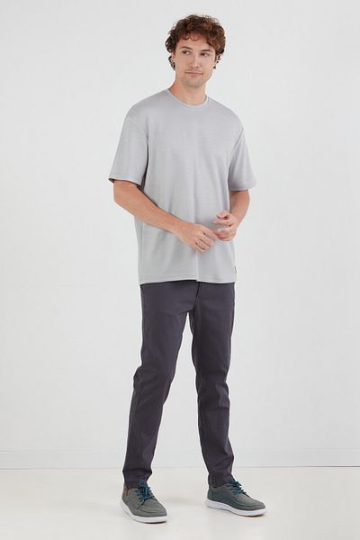 Fulla Moda Βασικό T-Shirt με λαιμόκοψη από βαμβακερό χτενισμένο