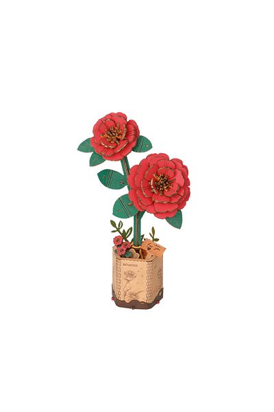 Robotime Camellia Flower - 3D Wooden Puzzle - 113 Pieces