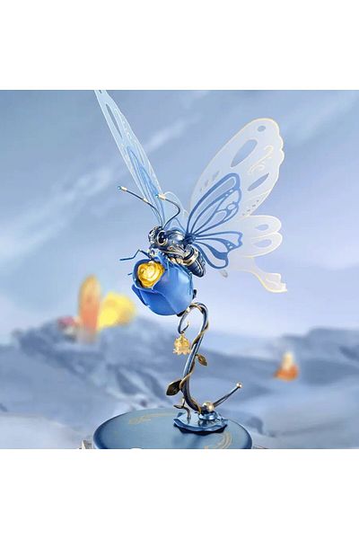 Robotime Blue Butterfly - 3D Mechanical Puzzle Made of Metal and Plastic - 79 Pieces