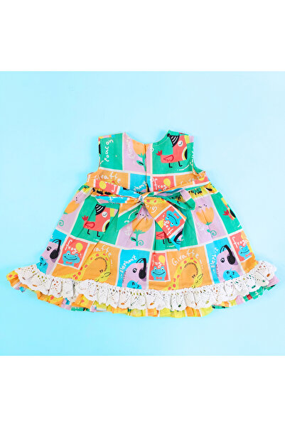 KeeBee Organic Cotton Zoo Crew Printed Peony Baby Girl Dress