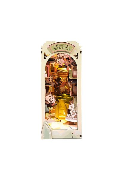 Robotime Falling Sakura - Library Diorama - Do It Yourself Kit - 240 Pieces
