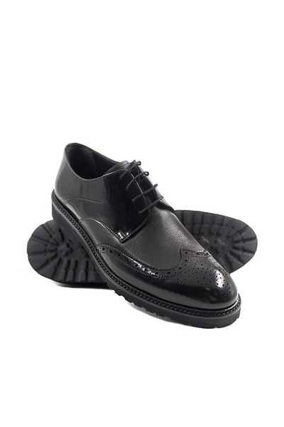 Ayakkabıhane Inside and Outside Genuine Floater Leather Black Men's Oxford Casual Shoes Ah07237131625