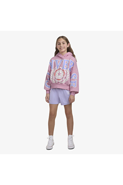 Converse Oversized Varsity Çocuk Pembe Sweatshirt