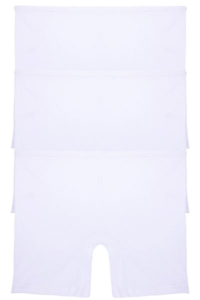 Nicoletta Women's Long Panties Cotton Shorts Boxer 3 Pack White