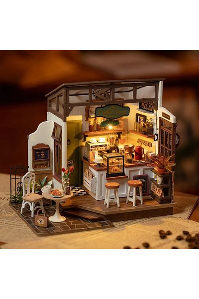 Robotime Coffee Shop - DIY 3D Miniature House - 183 Pieces