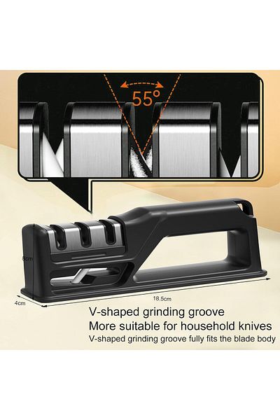 Saharaz Knife Sharpener,4 In 1 Premium Non Slip,for Repair,Polish,Gift for Household and Chef’s Choice