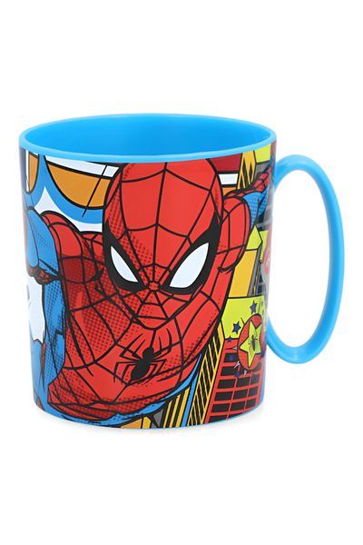 Stor Microwave Safe Plastic Spiderman Arachnid Grid Mug Multicolor 350ml