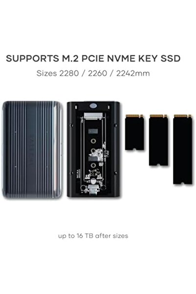 Satechi حاوية M.2 - حاوية USB4 NVMe SSD Pro - 40 جيجابت في الثانية، حتى 16 تيرابايت، حاوية من الألومنيوم بدون أدوات