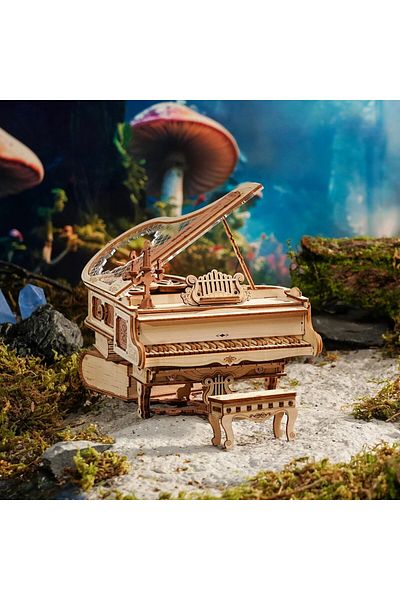 Robotime Magic Piano Music Box - 3D Mechanical Wooden Puzzle - 223 Pieces