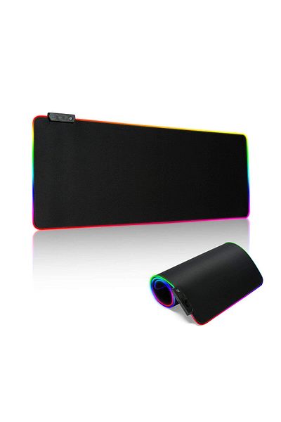FlashHawk Large RGB Gaming Mousepad with Nonslip Base 14 Kinds of RGB Lights Mode for Live Broadcasting
