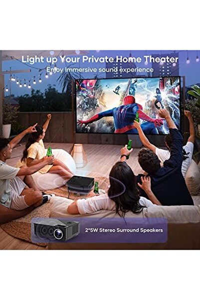 FANGOR WiFi Bluetooth Projector - 1080P Native HD Outdoor Movie Projectors Support 300" Screen, HiFi