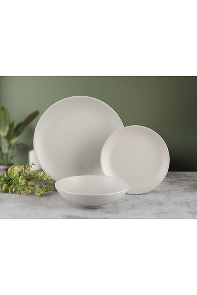 Bien Servi Contemporary Design Stoneware Dinner Set Light