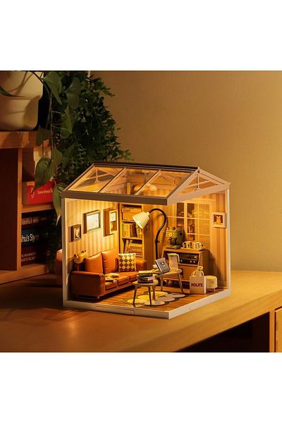 Robotime Cozy Living Room - 3D Plastic Miniature House - 114 Pieces