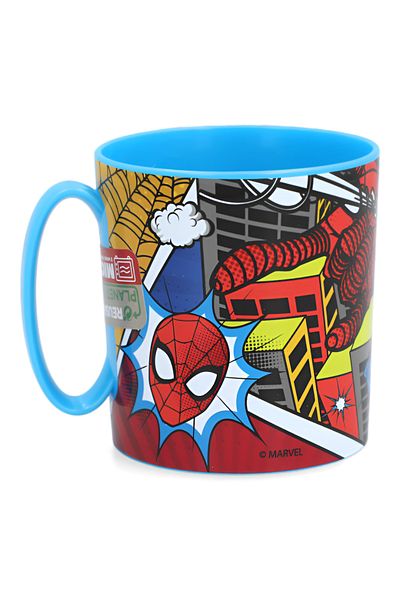 Stor Microwave Safe Plastic Spiderman Arachnid Grid Mug Multicolor 350ml