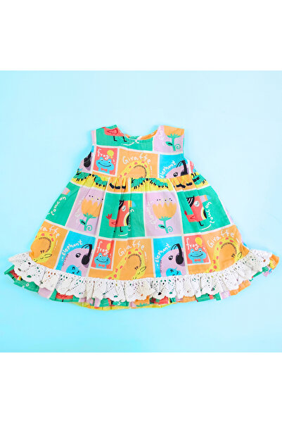 KeeBee Organic Cotton Zoo Crew Printed Peony Baby Girl Dress