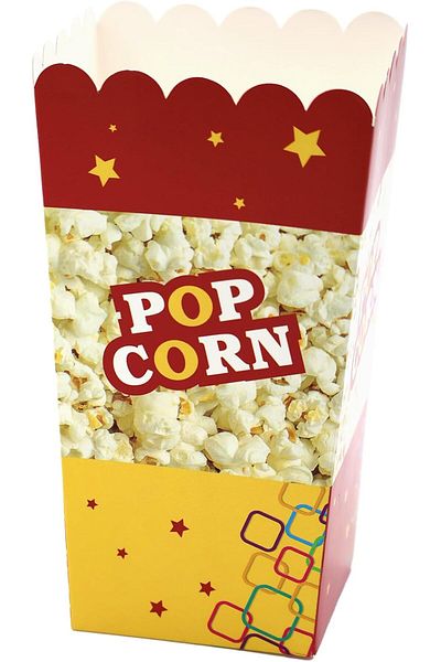 Ideal Pack Popcorn Boxes – 24 oz Square Disposable Paper Boxes | Classic Theater Style | Durable & Grease-Res