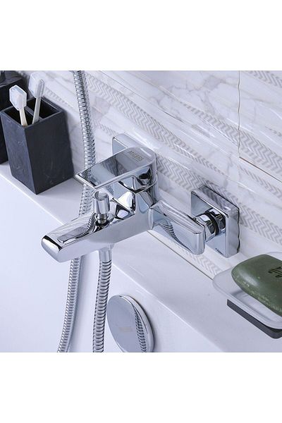Danube Home Milano Mac Bath Shower Mixer Tap with Hand Shower