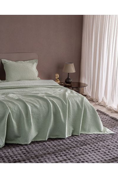 Madame Coco Labenne Double Bedspread - Mint Green
