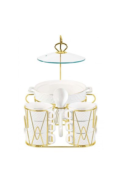 Danube Home Orchid 16-Piece Embossed Soup Set