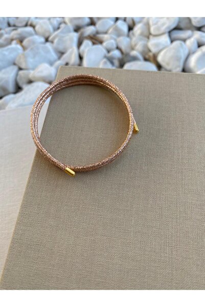 Hedef Bijuteri Rose Copper Color Silvery Magnet Rope Adjustable Bracelet - Anklet - Necklace