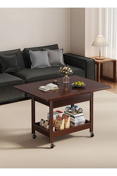 sharpdo Sofa Side Table with Wheels,Coffee Table for Living Room Trolley Rack, Side Cabinet 64*53*53CM