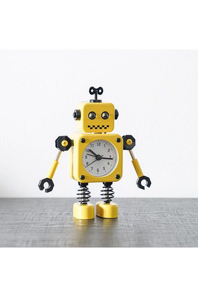 Danube Home Cambridge Robot Clock 11X4.9X11.2Cm Yellow