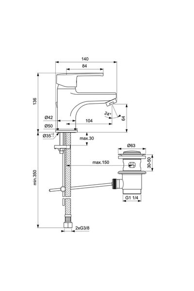 Danube Home Ideal Standard-Idealstream Basin Mixer|Brass Single Handle Basin Mixer, Bath Faucet, Sink Faucet