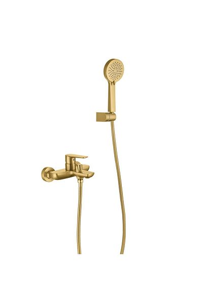 Danube Home Milano Calli Wall Mounted Bath Shower Mixer Set Snow Gold|Brass Body Shower Mixer-Snow Gold