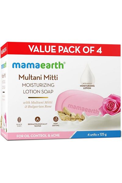 Mamaearth Multani Mitti Lotion Soap Single 125g (Pack of 4)