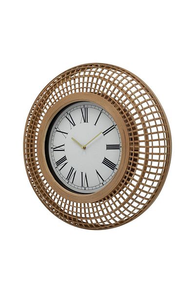 Danube Home Sansa Rattan Roman Wall Clock Yellow 60x10x60