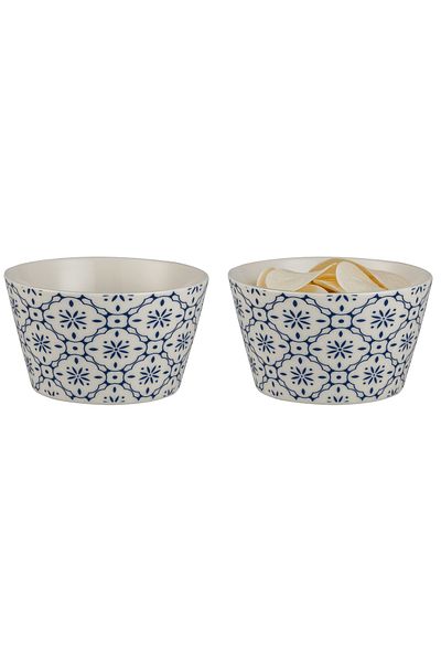 Madame Coco Morris Set of 2 Bowls - Blue/White - 10 cm