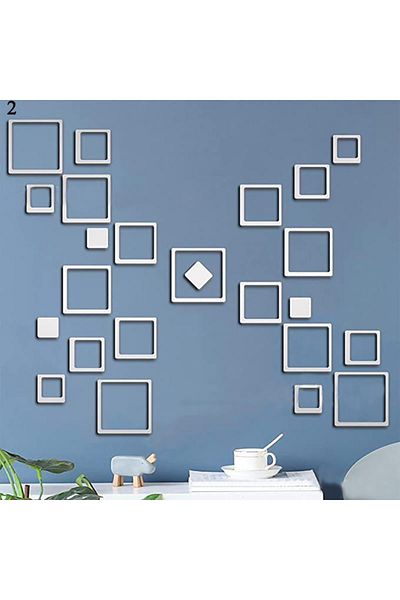 MaffStuff Set 24 Oglinzi Decorative Patrate – Accesorii pentru Decor Interior, Ideal pentru Pereți și Mobilier