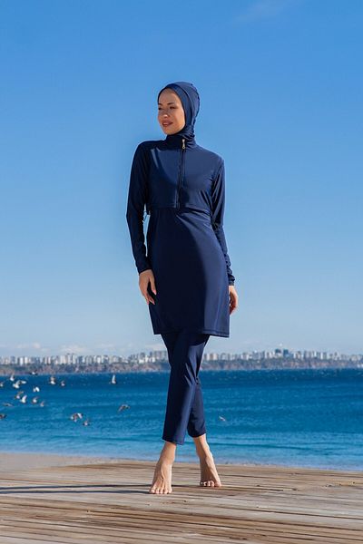 Ruko Maio Ruko 25204-2 Crop Model Lycra Fabric Hijab Swimsuit