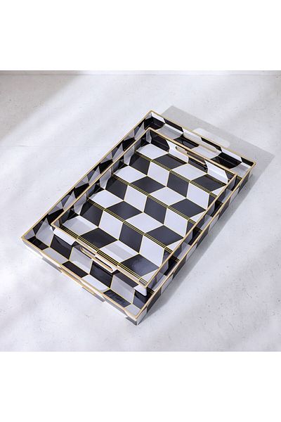 Danube Home Elizabeth 2-Piece Serving Tray -45.4X29.5X4CM,35X25X4CM