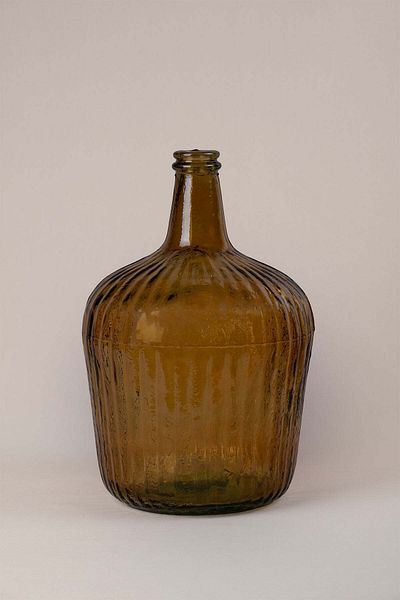 Barine Ριγέ Μεγάλο Γυάλινο Βάζο 25x38 cm Κεχριμπάρι
