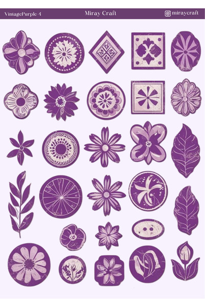 MirayDesign 1 autocolant cu tematică vintage violet (12x17 cm) pentru Bullet ...