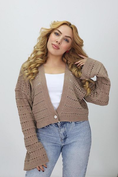 Fox Life Kids Women's Summer Openwork Short Button Cardigan Flt1020