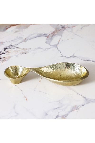 Danube Home Avalon 2 In One Serving Bowl 39X17X7 Cm Gold