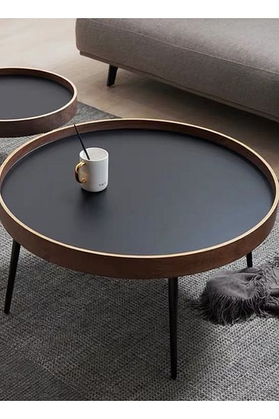 sharpdo Creative Round Coffee Table in the Living Room, a Small Table with a Luxurious Feel 80*80*50CM