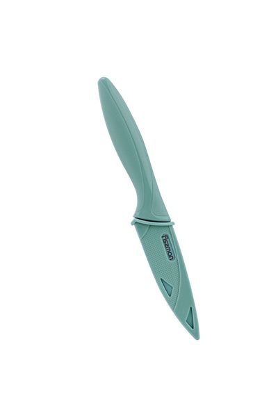 Fissman Paring Knife 10cm with Sheath , Stainless Steel Knife for Meat Fruit And Vegetables, Mint