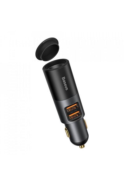 Baseus Car charger 2x USB-A, QC3.0, 120W and car cigarette lighter extension, (CCBT-D0G) - Gray