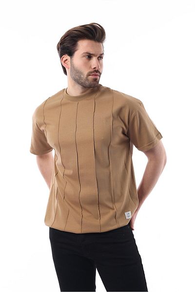 Madmext Ανδρικό μπλουζάκι Cappuccino Crew Neck 6175