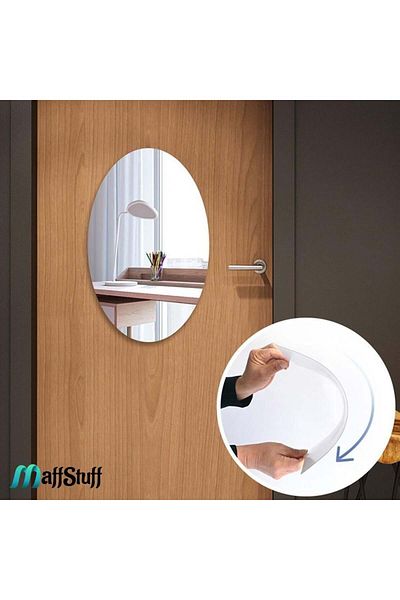 MaffStuff Oglinzi Acrilice Decorative Autoadezive Ovale, Pentru Perete si Mobila