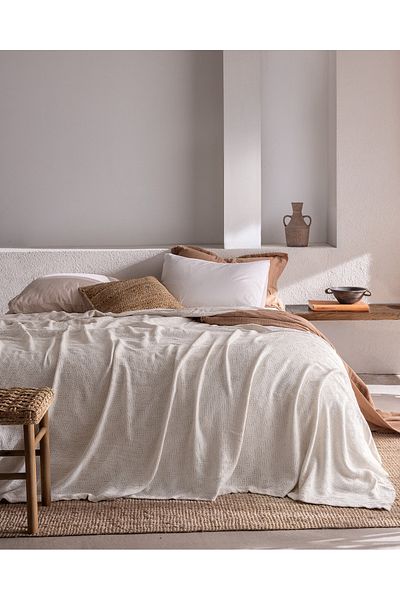Madame Coco Blesse Double Cotton Bedspread - Gray