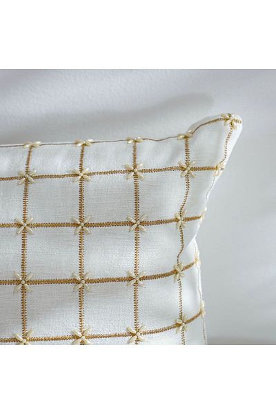 Danube Home Pearl Grid Cushion Cover Ivory 30X50 Cm