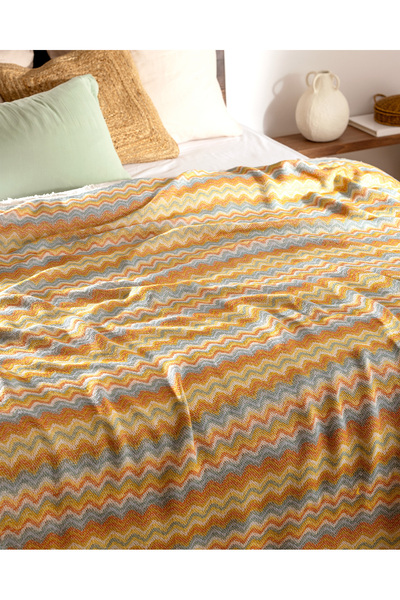 Madame Coco Blasimon Çift Kişilik Pamuklu Yatak Örtüsü - Renkli