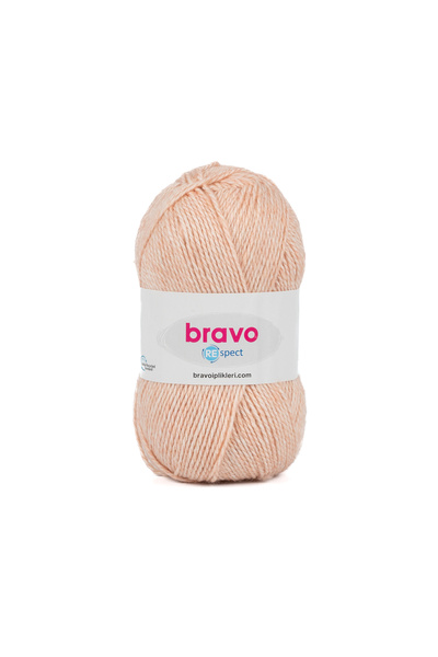 Bravo خيط كلاسيكي من القطن الأكريليك من ريسبكت، 100 جرام، 230 متر، لون السلمون (رمز اللون: 57)