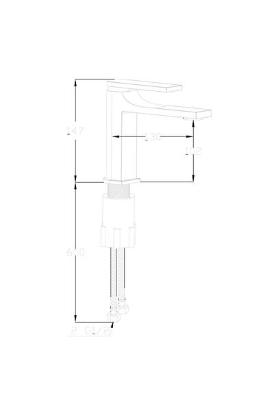 Danube Home Milano Mila Basin Mixer Rose Gold W/Handle Matt Black|Brass Basin Mixer