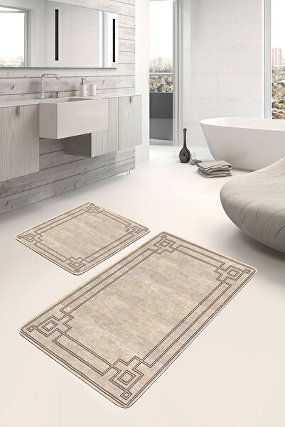 Realhomes طقم سجادة مطبخ للحمام بتصميم هندسي من Avangarde مكون من قطعتين مع ت...